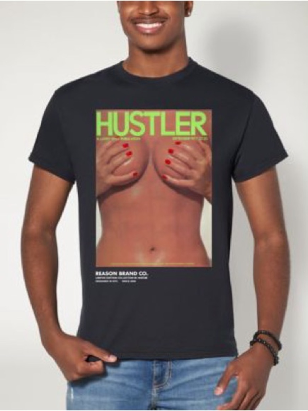 Reason Brand Co. t-shirt features a limited edition Hustler graphic print - Lg